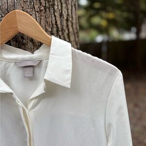 H&M Elegant Oversized Cream Dress Shirt